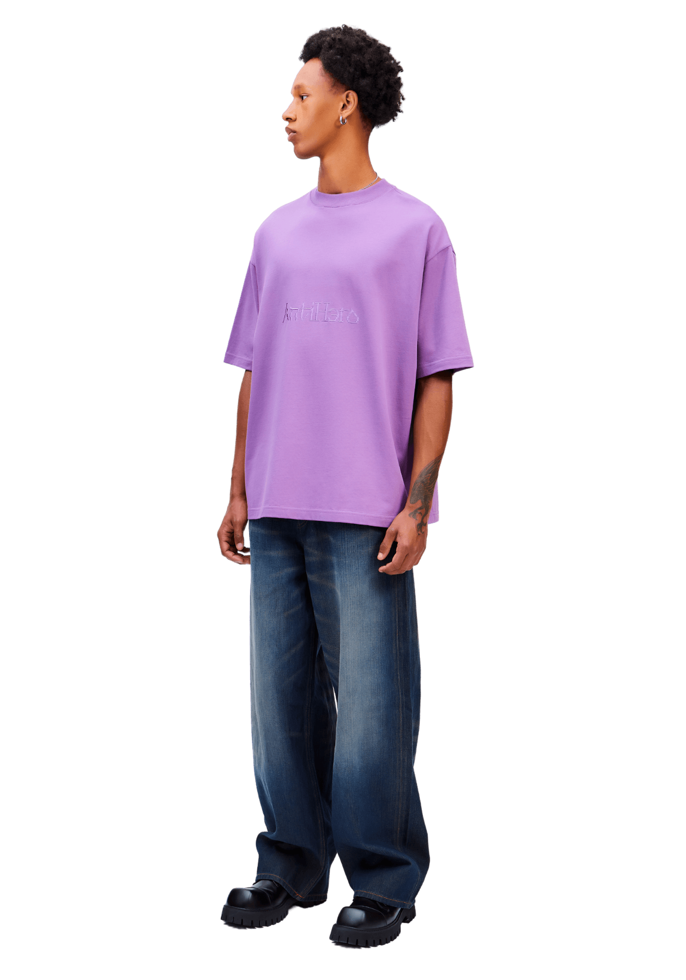 Purple Antihero Embroidered Tshirt