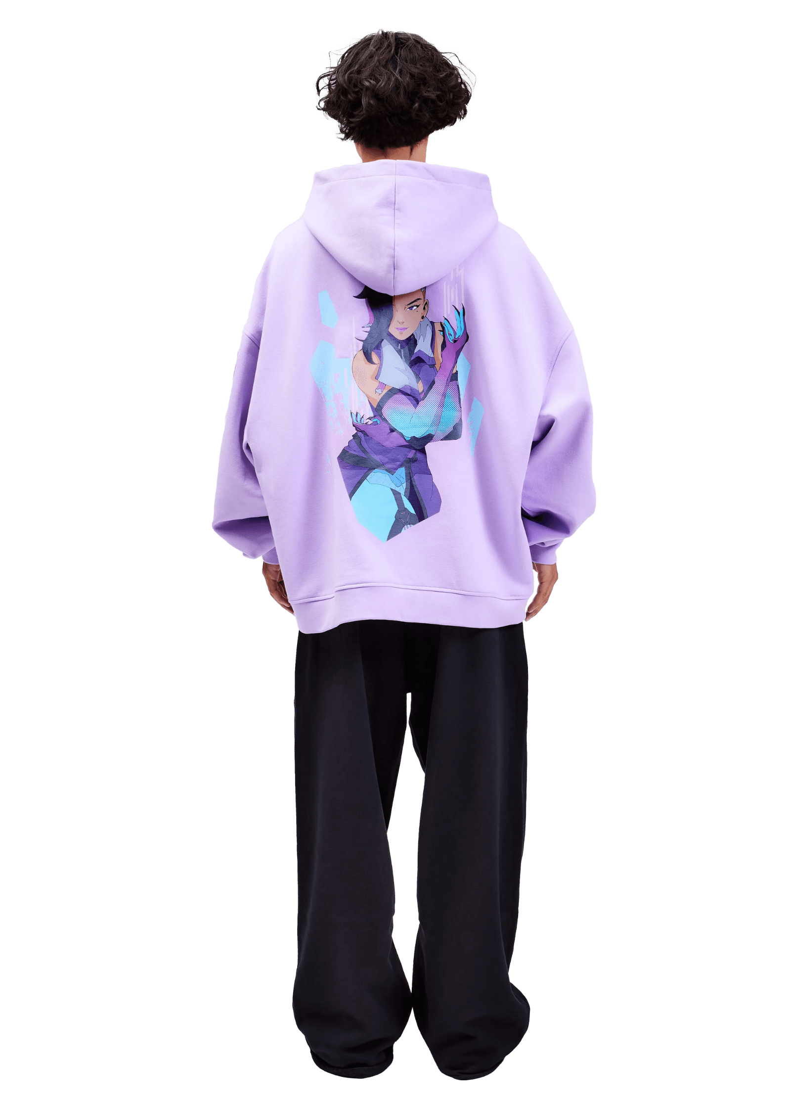 Model wears ARK/8 Anime Sombra Oversize Pullover Hoodie M - Back View