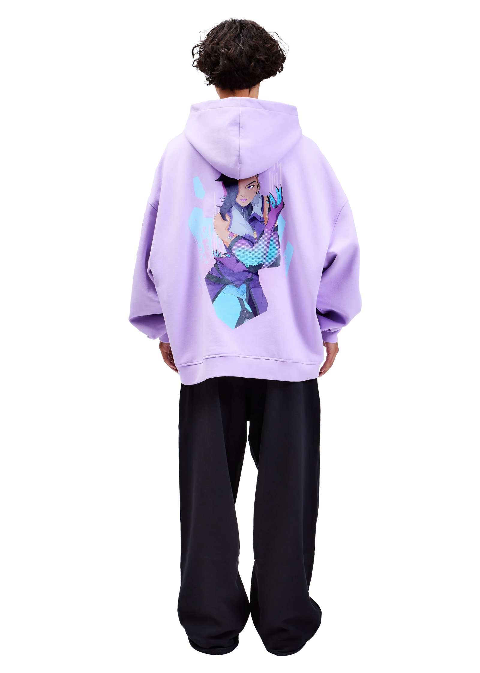Model wears ARK/8 Anime Sombra Oversize Pullover Hoodie M - Back View