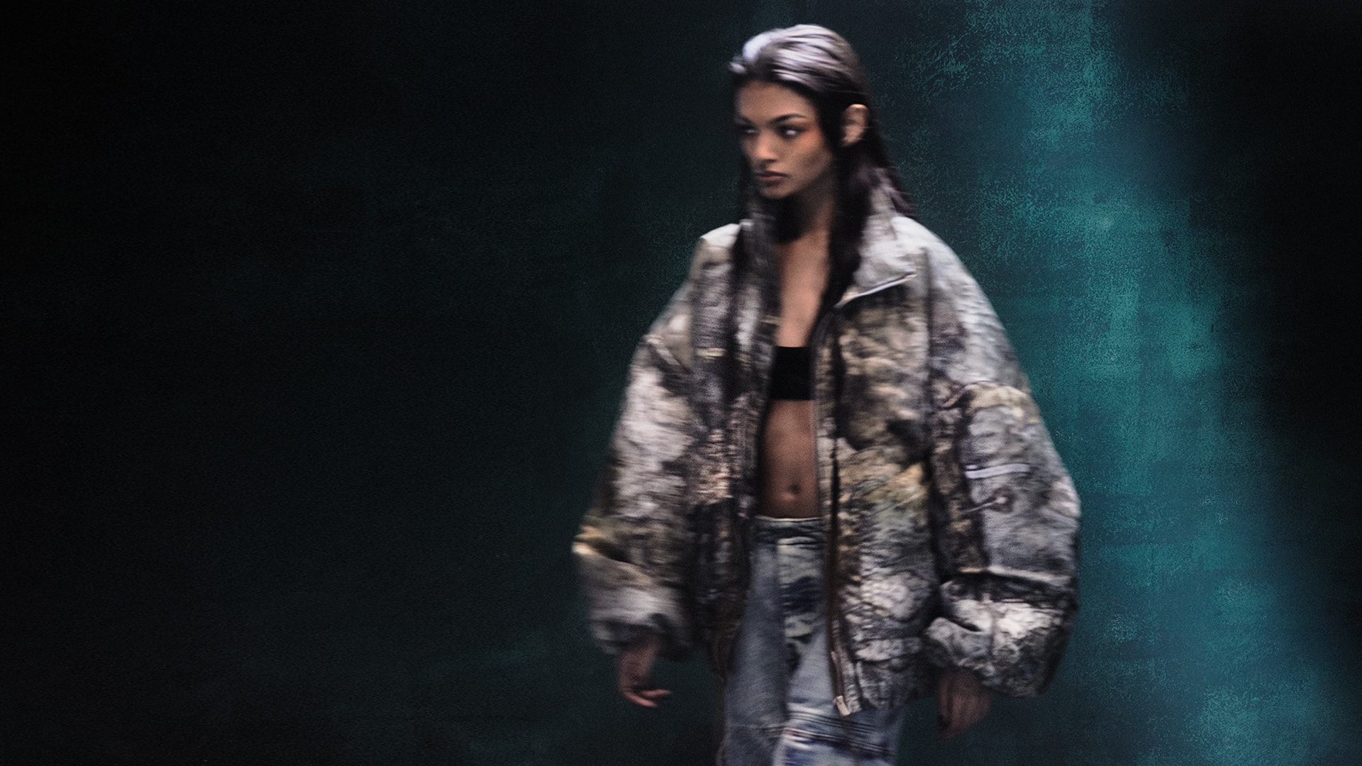 Jasmine Asia models The Lands Between Bomber Jacket