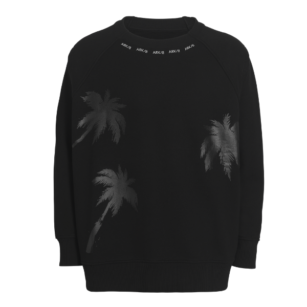 Palm Print Shoulder Detail Sweatshirt